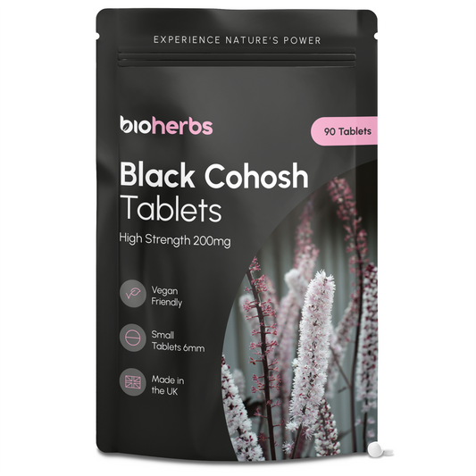 BioHerbs Black Cohosh Tablets - High Strength 200mg | 90 Micro Tablets, 3-Month Supply | Vegan