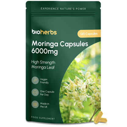 Moringa Capsules 6000mg – High Strength Moringa Leaf | 120 Vegan Capsules