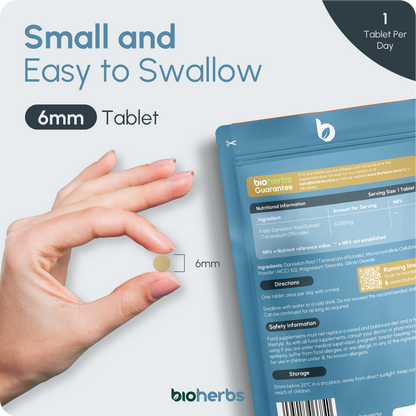 Water Balance Tablets - Dandelion Root 6000mg | 120 One-Per-Day Tablets (4-Month Supply)