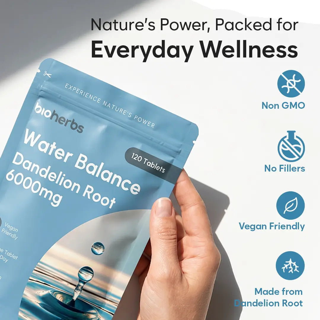 Water Balance Tablets - Dandelion Root 6000mg | 120 One-Per-Day Tablets (4-Month Supply)