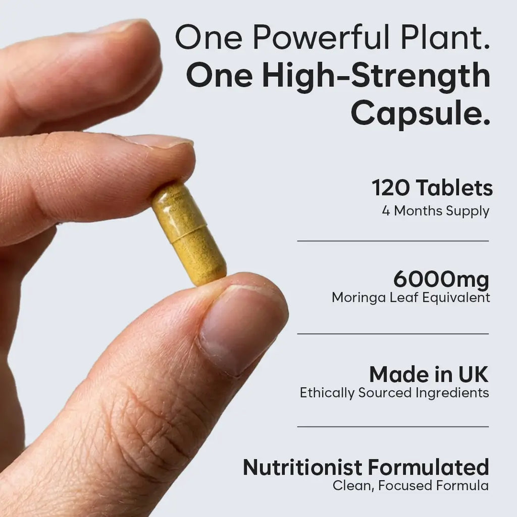 Moringa Capsules 6000mg – High Strength Moringa Leaf | 120 Vegan Capsules