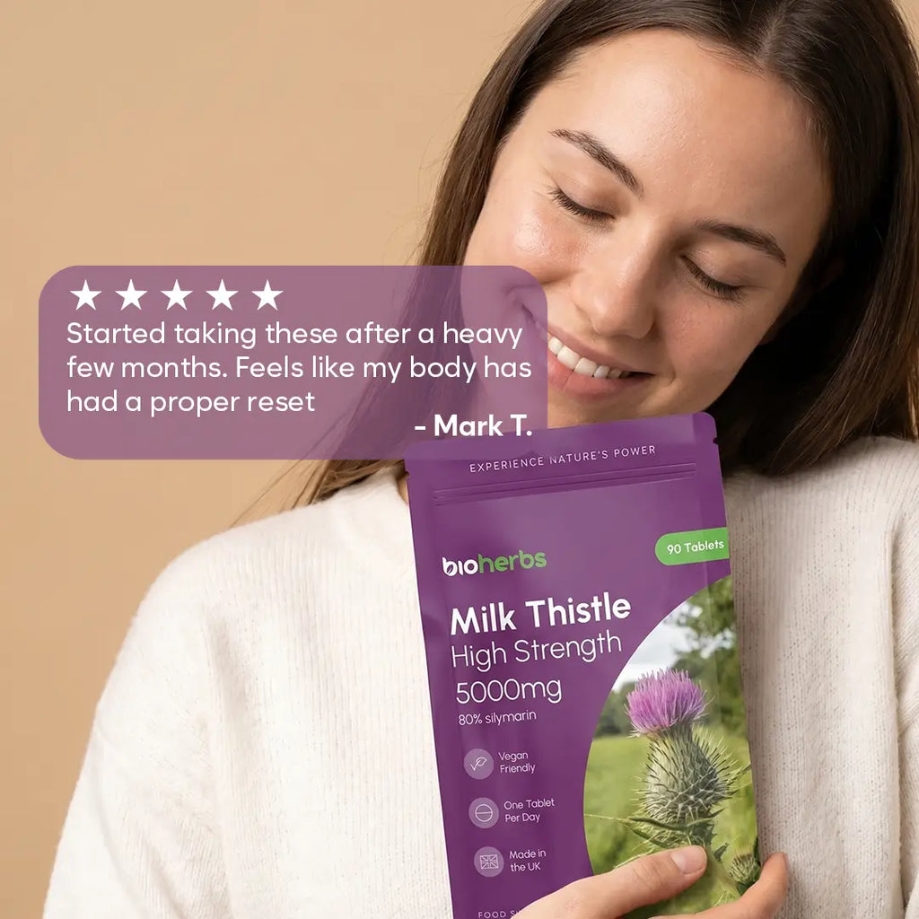 Milk Thistle High Strength 5000mg - 80% Silymarin (125mg Extract) | 90 One-Per-Day Milk Thistle Tablets (3-Month Supply)