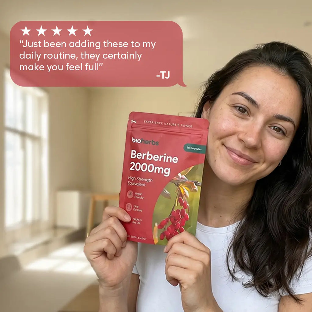 BioHerbs Berberine HCL Supplement High Strength - 99% HCL | 90 One-Per-Day Capsules (3-Month Supply)