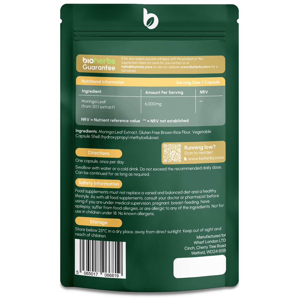Moringa Capsules 6000mg – High Strength Moringa Leaf | 120 Vegan Capsules