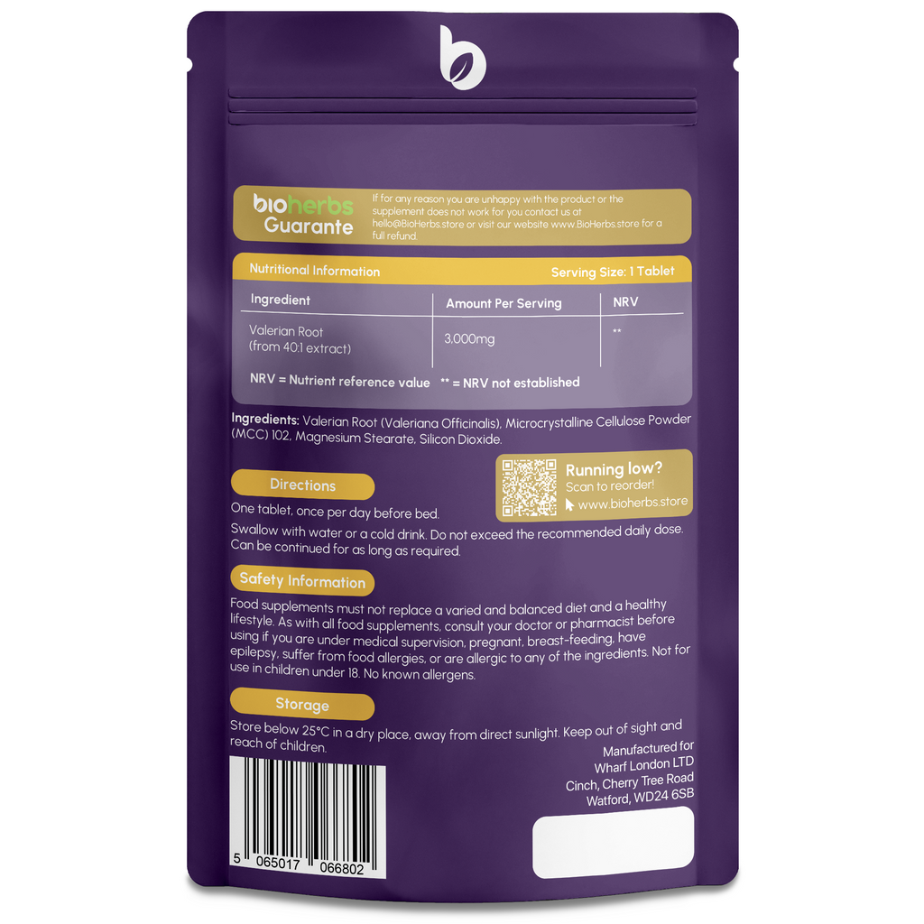 Valerian Root Tablets 3000mg – High Strength | 90 Tablets
